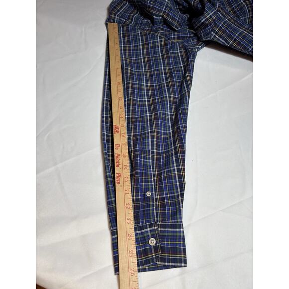 Chaps Shirt Men's 2XLT Long Sleeve Button Down Stretch Easy Care Blue Plaid - Picture 16 of 16